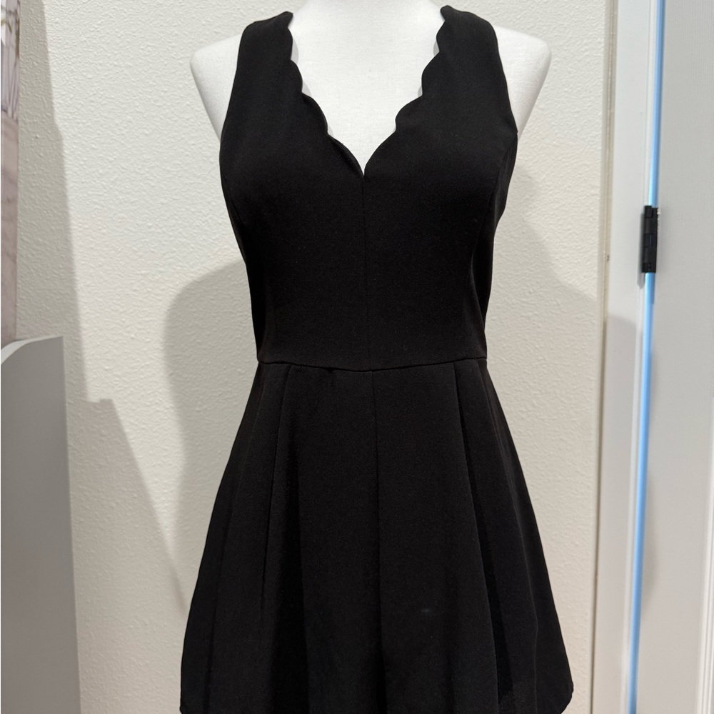 Lush Black Pleated Romper